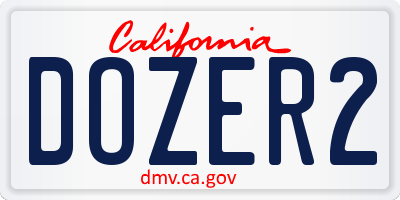 CA license plate DOZER2