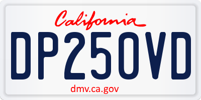 CA license plate DP250VD