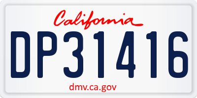 CA license plate DP31416