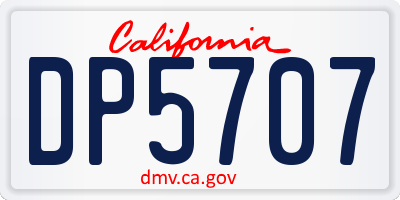 CA license plate DP5707