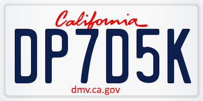 CA license plate DP7D5K