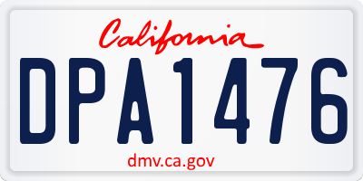 CA license plate DPA1476