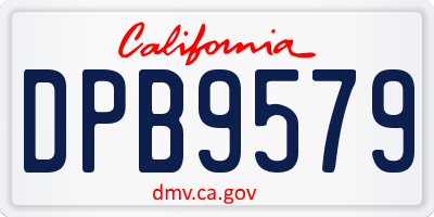 CA license plate DPB9579