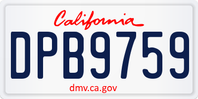 CA license plate DPB9759