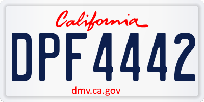 CA license plate DPF4442