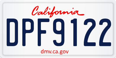 CA license plate DPF9122