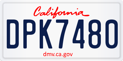 CA license plate DPK7480