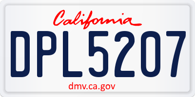 CA license plate DPL5207