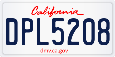 CA license plate DPL5208