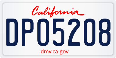 CA license plate DPO5208