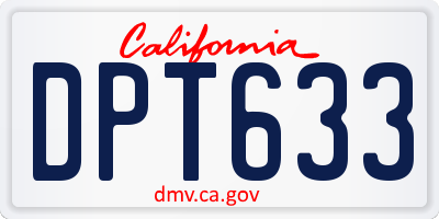 CA license plate DPT633