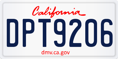 CA license plate DPT9206