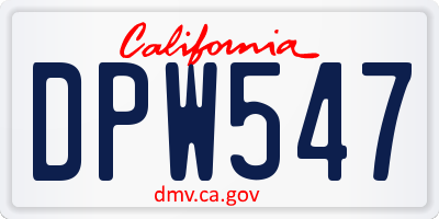 CA license plate DPW547