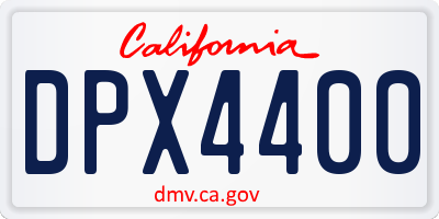 CA license plate DPX4400