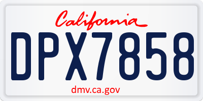 CA license plate DPX7858