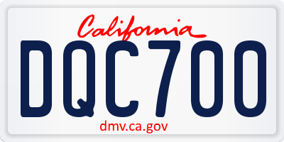 CA license plate DQC700