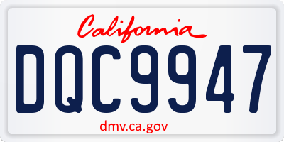 CA license plate DQC9947