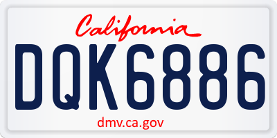 CA license plate DQK6886