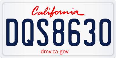 CA license plate DQS8630