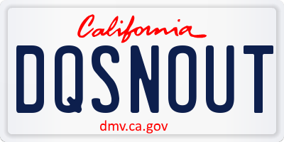 CA license plate DQSNOUT