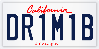 CA license plate DR1M1B