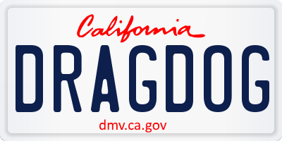 CA license plate DRAGDOG