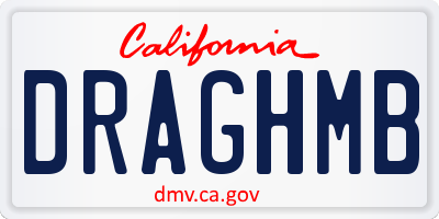 CA license plate DRAGHMB