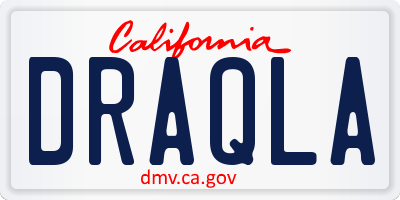 CA license plate DRAQLA