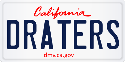 CA license plate DRATERS