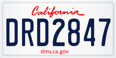 CA license plate DRD2847