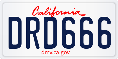 CA license plate DRD666