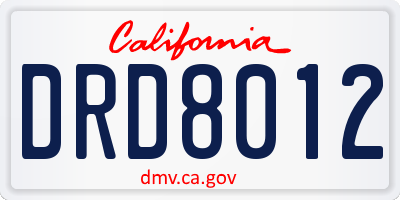 CA license plate DRD8012