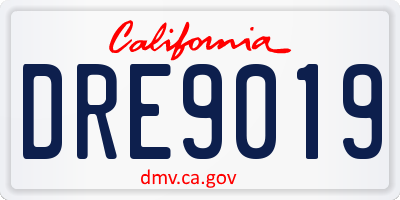 CA license plate DRE9019