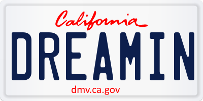 CA license plate DREAMIN