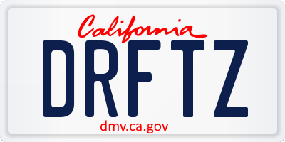 CA license plate DRFTZ