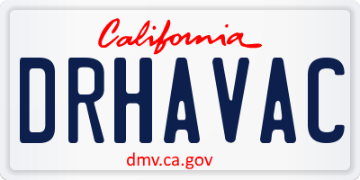 CA license plate DRHAVAC