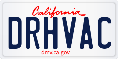 CA license plate DRHVAC