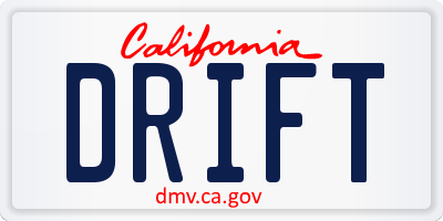 CA license plate DRIFT