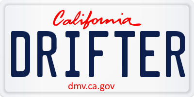 CA license plate DRIFTER