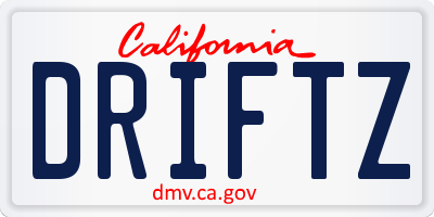 CA license plate DRIFTZ