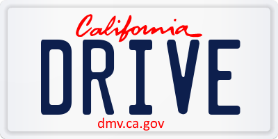 CA license plate DRIVE