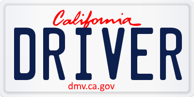 CA license plate DRIVER