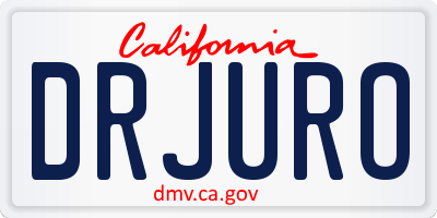 CA license plate DRJURO