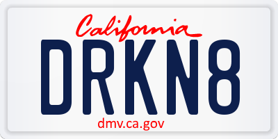 CA license plate DRKN8