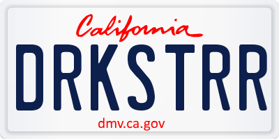 CA license plate DRKSTRR