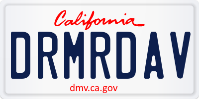 CA license plate DRMRDAV