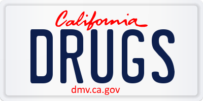 CA license plate DRUGS