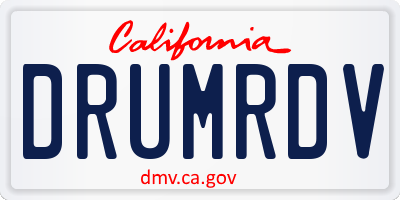 CA license plate DRUMRDV