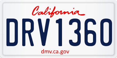 CA license plate DRV1360