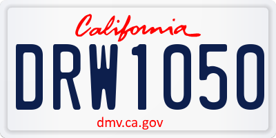 CA license plate DRW1050